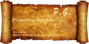 Planetta Gordon névjegykártya
